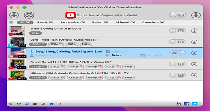 MediaHuman YouTube Downloader İndir – Full PC ekran görüntüsü  İndir - TecRelax Ücretsiz Yazılım