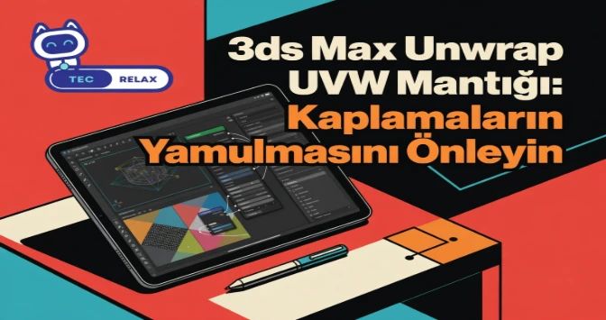 3ds Max 'Unwrap UVW' Mantığı: Kaplamaların Yamulmasını Önleyin