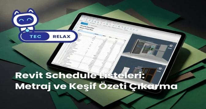 Revit Schedule Listeleri: Metraj ve Keşif Özeti Çıkarma