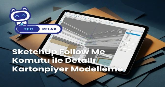 SketchUp 'Follow Me' Komutu ile Detaylı Kartonpiyer Modelleme