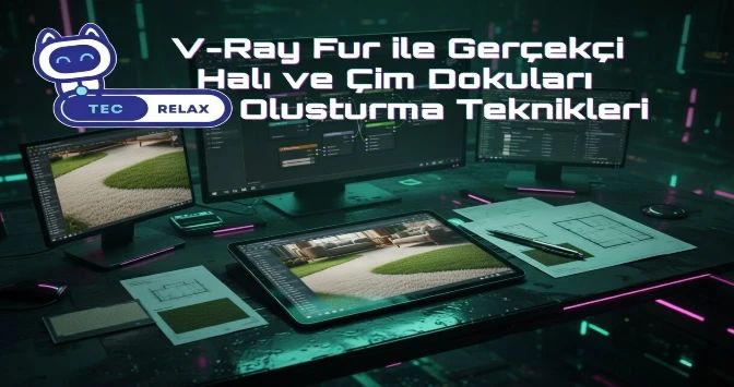 V-Ray Fur ile Gerçekçi Halı ve Çim Dokuları Oluşturma Teknikleri